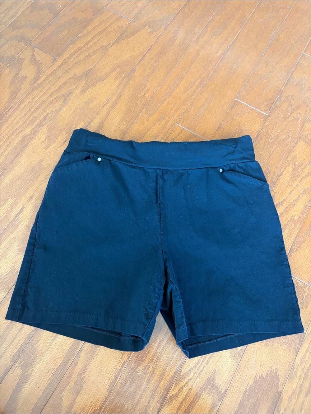 High-Waist Black Women's Shorts with Clean Front